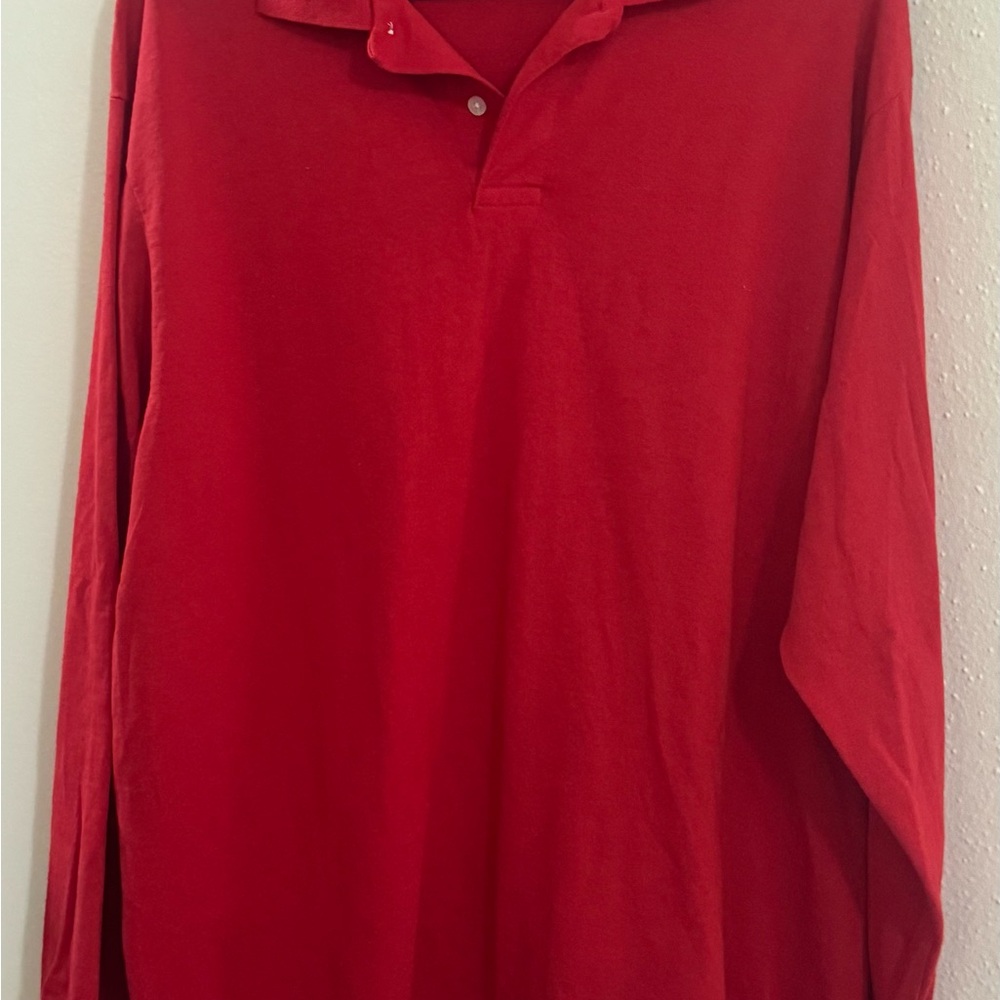 Jerzees Red Long Sleeve Polo Shirt